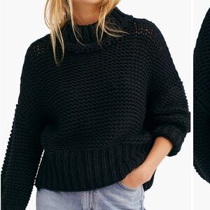 Free People Black Knit Sweater
